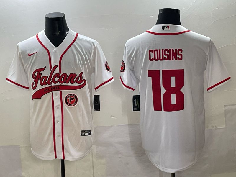 Men 2025 Nike Atlanta Falcons #18 Cousins white Joint Name Limited NFL Jersey style 07->oakland raiders->NFL Jersey